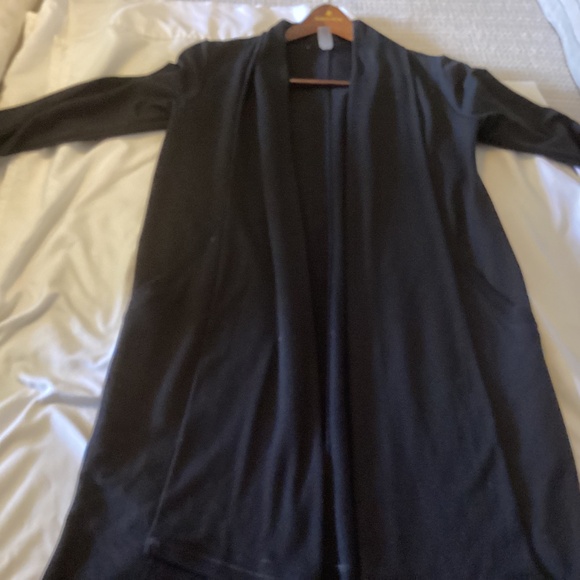 Ladies 90 Degree by Reflex Long Blk Shawl Open Front Cardigan w/Pockets Sz M - Picture 4 of 4
